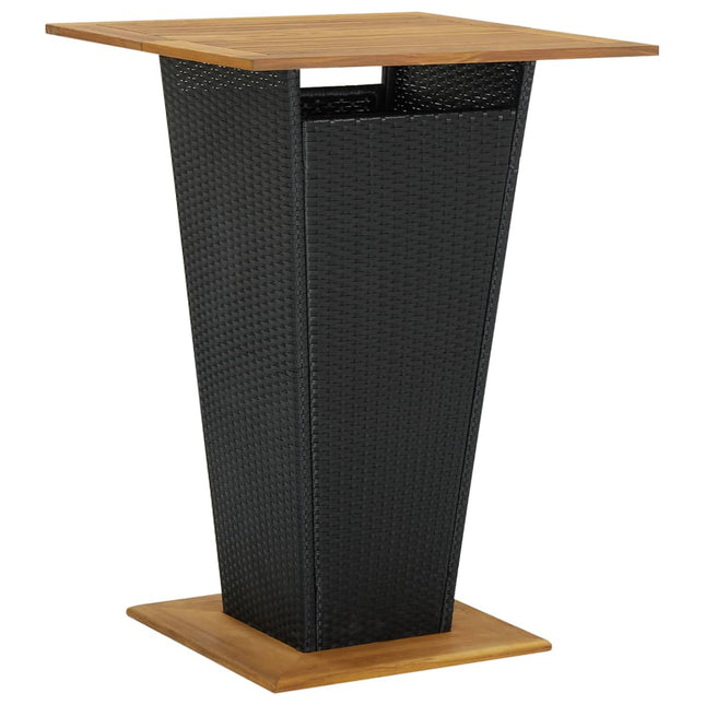 Tavolino da TÃ¨ Nero 80x80x110 cm Polyrattan e Massello Acacia