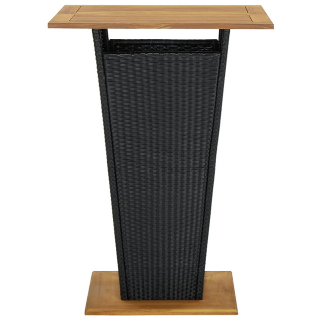 Tavolino da TÃ¨ Nero 80x80x110 cm Polyrattan e Massello Acacia