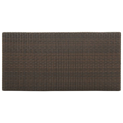 Tavolo da Bar con Ripiani Marrone 120x60x110 cm in Polyrattan