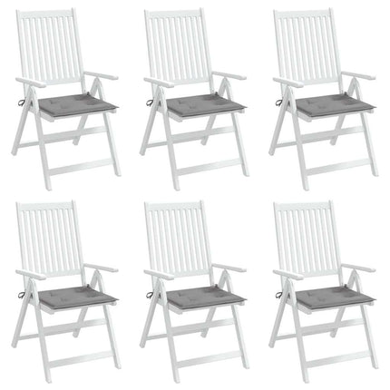 Cuscini per Sedia 6 pz Grigi 40x40x3 cm in Tessuto Oxford