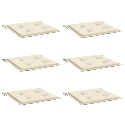 Cuscini per Sedia 6 pz Crema 40x40x3 cm in Tessuto Oxford