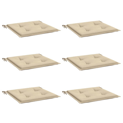 Cuscini per Sedia 6 pz Beige 40x40x3 cm in Tessuto Oxford
