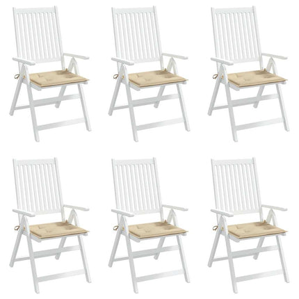 Cuscini per Sedia 6 pz Beige 40x40x3 cm in Tessuto Oxford