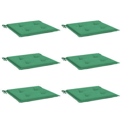 Cuscini per Sedia 6 pz Verdi 40x40x3 cm in Tessuto Oxford