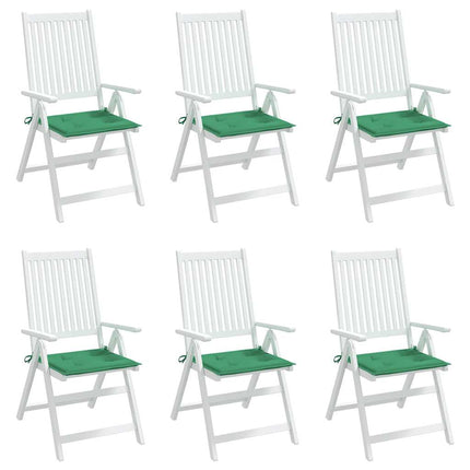 Cuscini per Sedia 6 pz Verdi 40x40x3 cm in Tessuto Oxford