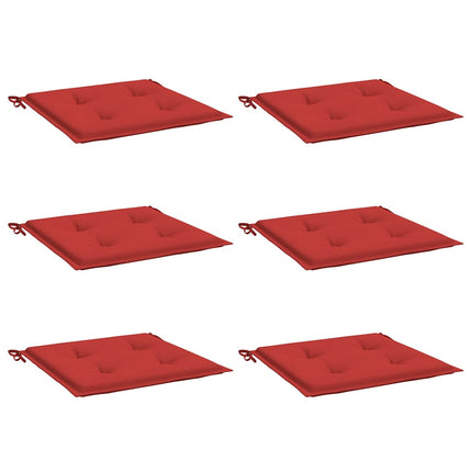 Cuscini per Sedia 6 pz Rossi 40x40x3 cm in Tessuto Oxford
