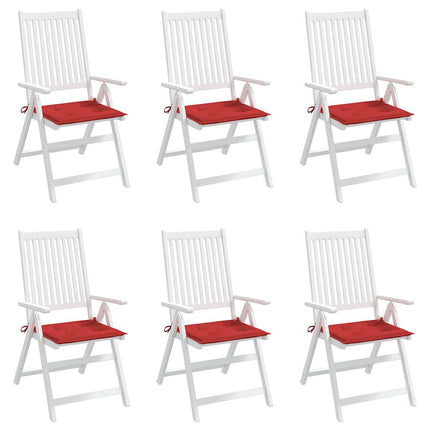 Cuscini per Sedia 6 pz Rossi 40x40x3 cm in Tessuto Oxford