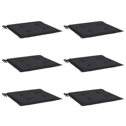 Cuscini per Sedia 6 pz Neri 40x40x3 cm in Tessuto Oxford
