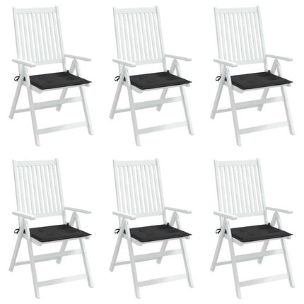 Cuscini per Sedia 6 pz Neri 40x40x3 cm in Tessuto Oxford