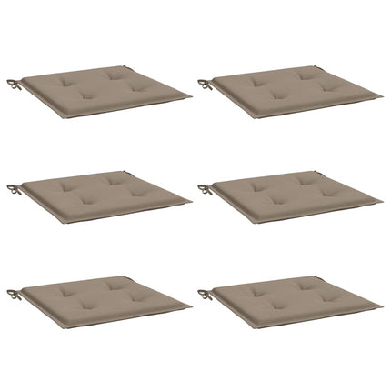 Cuscini per Sedia 6 pz Tortora 40x40x3 cm in Tessuto Oxford