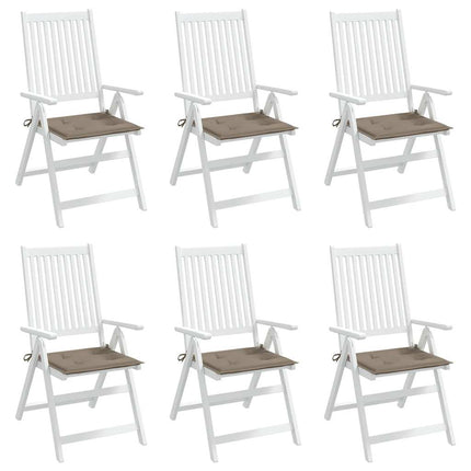 Cuscini per Sedia 6 pz Tortora 40x40x3 cm in Tessuto Oxford