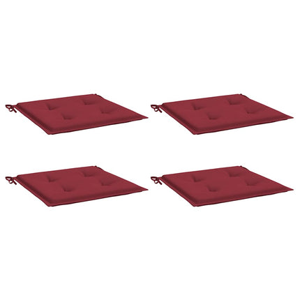 Cuscini per Sedia 4 pz Rosso Vino 40x40x3 cm in Tessuto Oxford