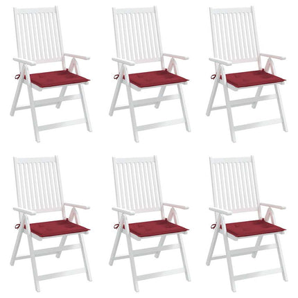 Cuscini per Sedia 6 pz Rosso Vino 40x40x3 cm in Tessuto Oxford