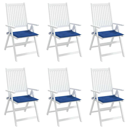 Cuscini per Sedia 6 pz Blu Reale 40x40x3 cm in Tessuto Oxford