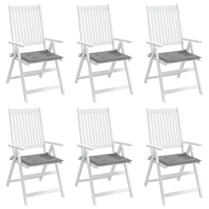 Cuscini per Sedia 6 pz Grigi 50x50x3 cm in Tessuto Oxford