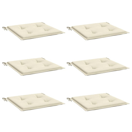 Cuscini per Sedia 6 pz Crema 50x50x3 cm in Tessuto Oxford