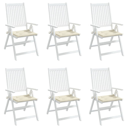 Cuscini per Sedia 6 pz Crema 50x50x3 cm in Tessuto Oxford