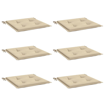 Cuscini per Sedia 6 pz Beige 50x50x3 cm in Tessuto Oxford