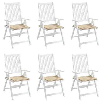 Cuscini per Sedia 6 pz Beige 50x50x3 cm in Tessuto Oxford