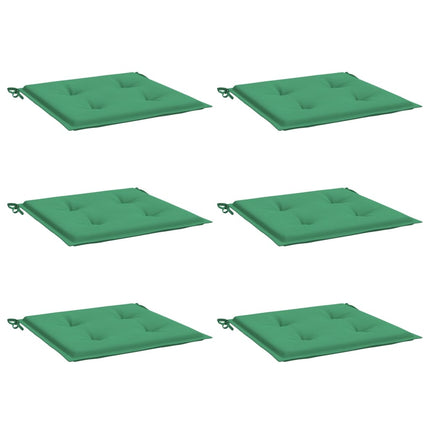 Cuscini per Sedia 6 pz Verdi 50x50x3 cm in Tessuto Oxford