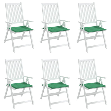 Cuscini per Sedia 6 pz Verdi 50x50x3 cm in Tessuto Oxford