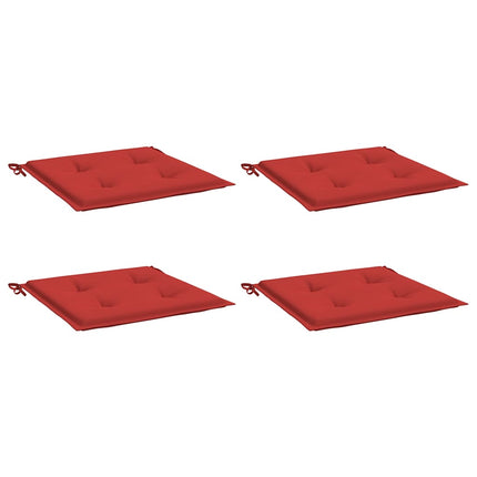 Cuscini per Sedia 4 pz Rossi 50x50x3 cm in Tessuto Oxford