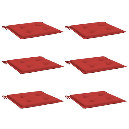 Cuscini per Sedia 6 pz Rossi 50x50x3 cm in Tessuto Oxford