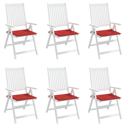 Cuscini per Sedia 6 pz Rossi 50x50x3 cm in Tessuto Oxford