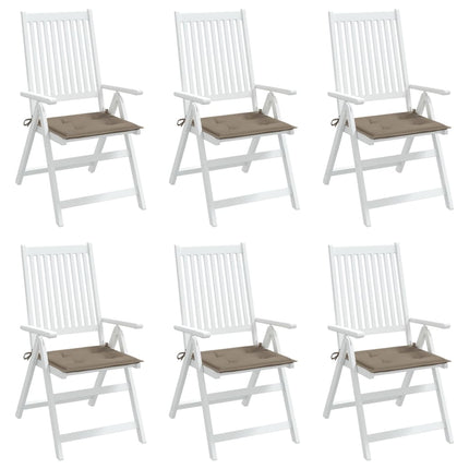 Cuscini per Sedia 6 pz Tortora 50x50x3 cm in Tessuto Oxford