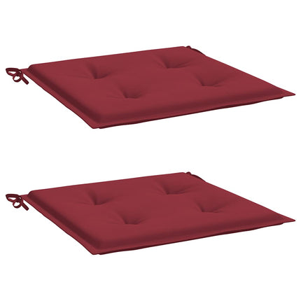Cuscini per Sedia 2 pz Rosso Vino 50x50x3 cm in Tessuto Oxford
