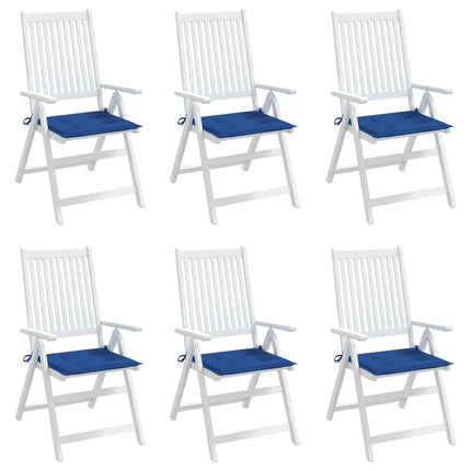 Cuscini per Sedia 6 pz Blu Reale 50x50x3 cm in Tessuto Oxford