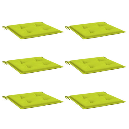 Cuscini per Sedia 6 pz Verde Brillante 50x50x3cm Tessuto Oxford