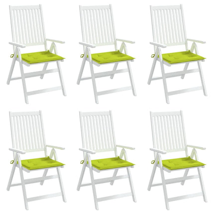 Cuscini per Sedia 6 pz Verde Brillante 50x50x3cm Tessuto Oxford