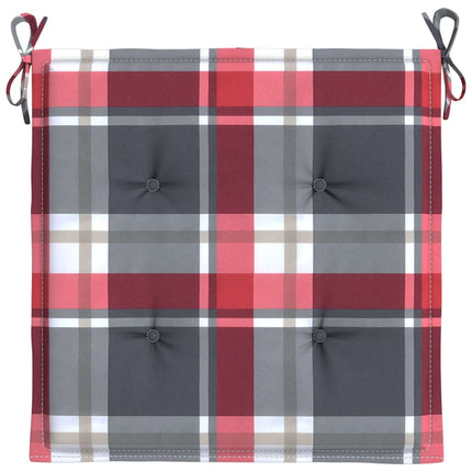 Cuscini per Sedia 4 pz a Quadri Rossi 50x50x3 cm Tessuto Oxford