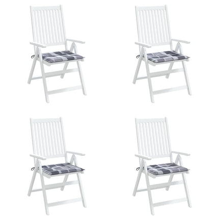 Cuscini per Sedia 4 pz a Quadri Grigi 50x50x3 cm Tessuto Oxford
