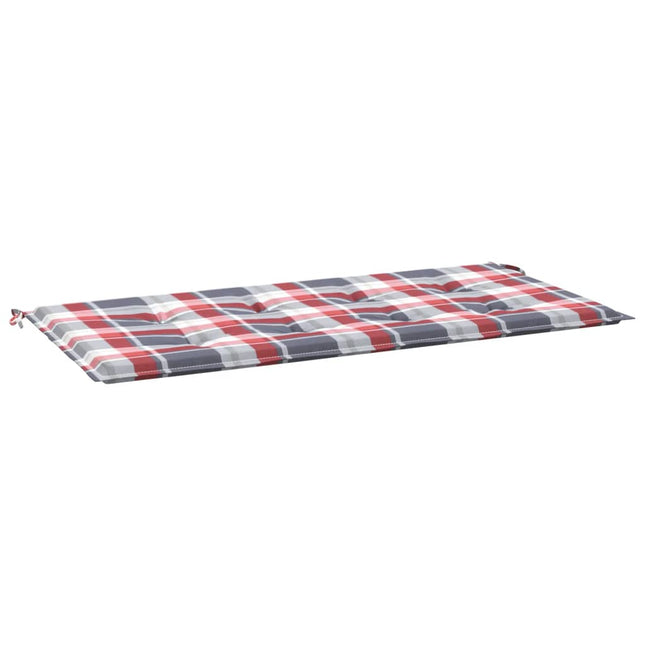 Cuscino per Panca a Quadri Rossi 100x50x3 cm Tessuto Oxford
