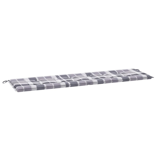 Cuscino per Panca a Quadri Grigi 180x50x3 cm Tessuto Oxford