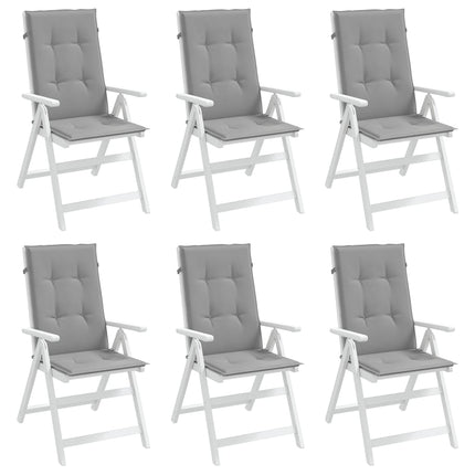 Cuscini per Sedie 6 pz Grigi 120x50x3 cm in Tessuto