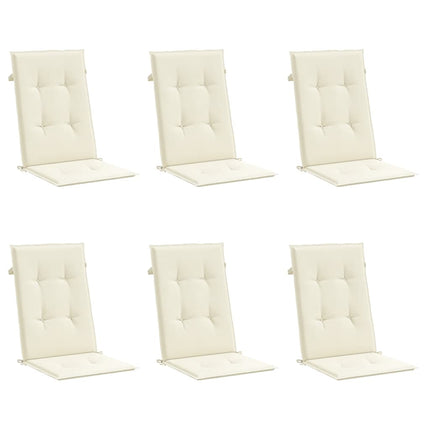 Cuscini per Sedie 6 pz Crema 120x50x3 cm in Tessuto