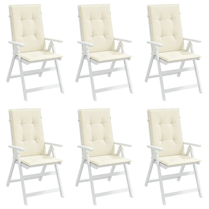 Cuscini per Sedie 6 pz Crema 120x50x3 cm in Tessuto