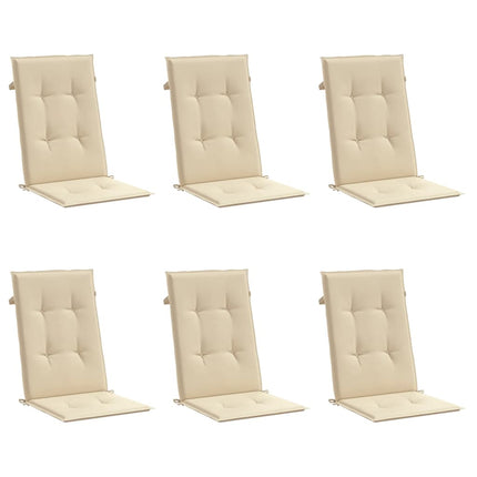 Cuscini per Sedie 6 pz Beige 120x50x3 cm in Tessuto