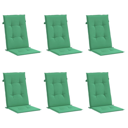 Cuscini per Sedie 6 pz Verdi 120x50x3 cm in Tessuto