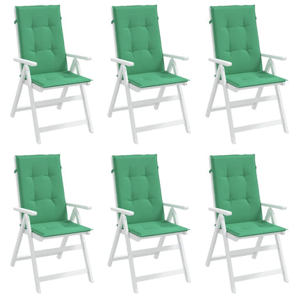 Cuscini per Sedie 6 pz Verdi 120x50x3 cm in Tessuto