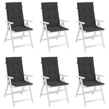 Cuscini per Sedie 6 pz Neri 120x50x3 cm in Tessuto