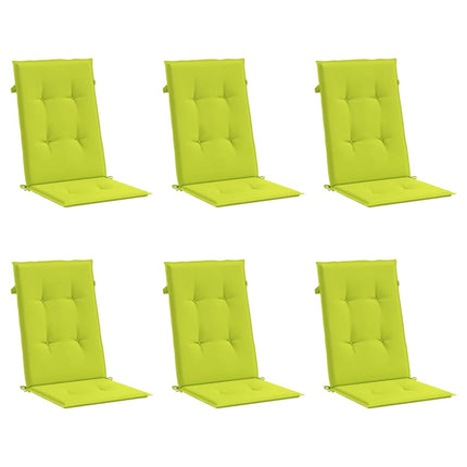 Cuscini per Sedie 6 pz Verde Brillante 120x50x3 cm in Tessuto