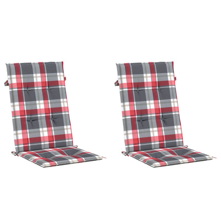 Cuscini per Sedie 2 pz Rossi a Quadri 120x50x3 cm in Tessuto