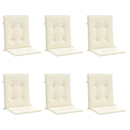Cuscini per Sedia 6 pz Crema 100x50x3 cm in Tessuto Oxford