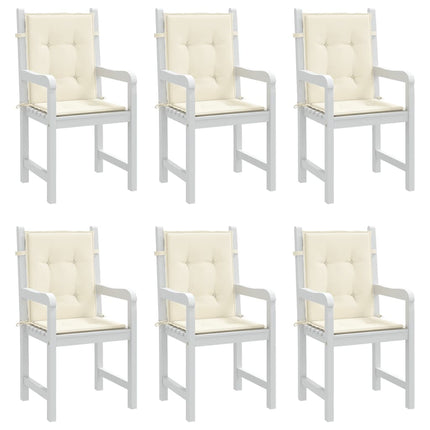 Cuscini per Sedia 6 pz Crema 100x50x3 cm in Tessuto Oxford