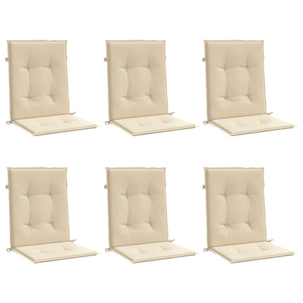 Cuscini per Sedia 6 pz Beige 100x50x3 cm in Tessuto Oxford