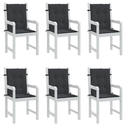 Cuscini per Sedia 6 pz Neri 100x50x3 cm in Tessuto Oxford